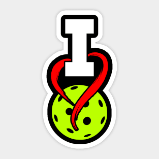 I love Pickleball T shirt Design Sticker